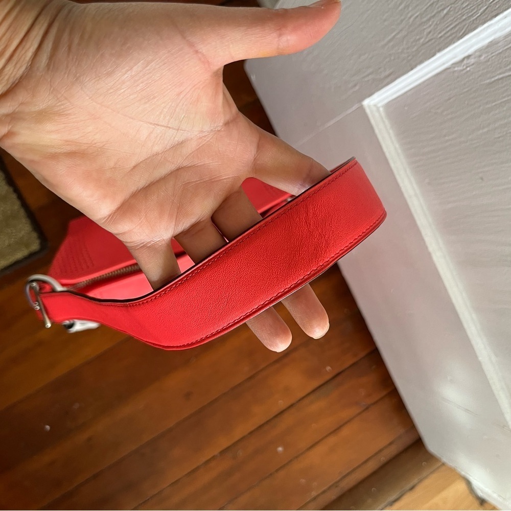 Coach Legacy Perforated Leather Duffle Crossbody Bag Red Watermelon Snow - Picture 10 of 15